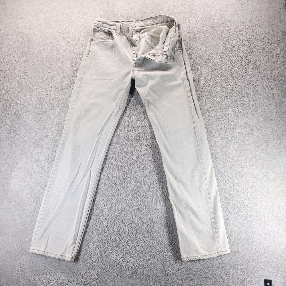 VTG Levis 501 Jeans Mens 32x34 Gray Regular Straight Button Fly Made In USA 90s